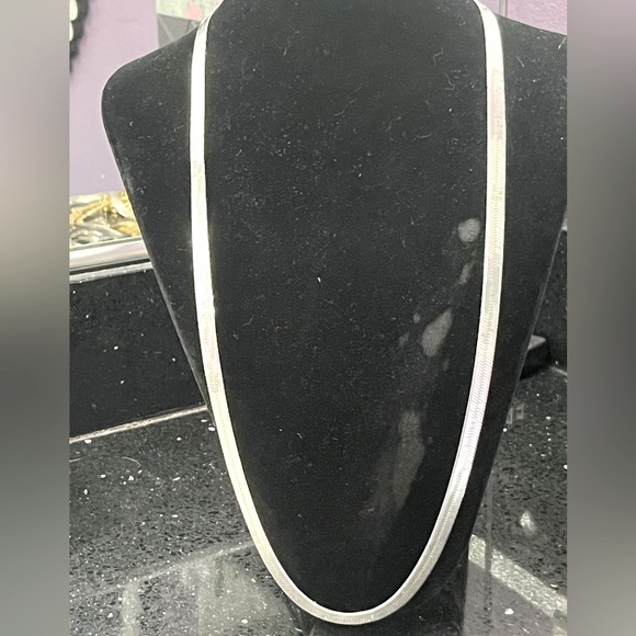 Diamond cut herringbone sterling silver necklace chain mens ladies statement QVC - Picture 1 of 3